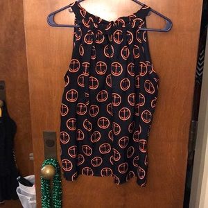 Cute anchor silk tank